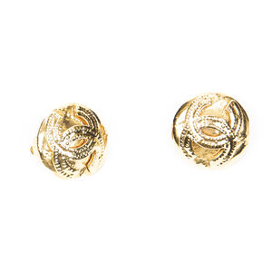 Chanel CC Round Clip On Earrings